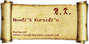 Novák Kurszán névjegykártya